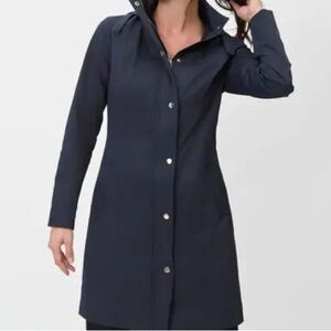 le chateau Navy Trench Coat with Snap Front